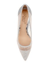 Jewel Badgley Mischka Women's Gia Lace Stiletto Evening Pumps - Silver Lace