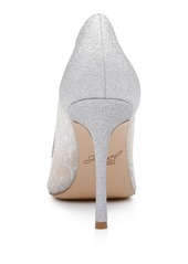 Jewel Badgley Mischka Women's Gia Lace Stiletto Evening Pumps - Silver Lace