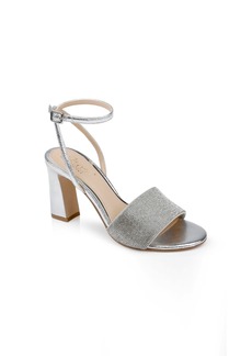 Jewel Badgley Mischka Women's Hattie Block Heel Evening Sandals - Silver Metallic