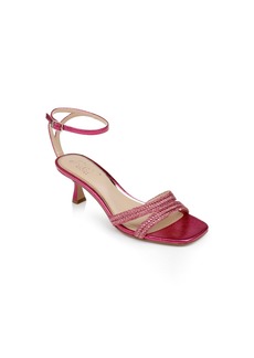 Jewel Badgley Mischka Women's Hayzel Kitten Heel Evening Sandals - Pink Metallic