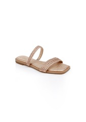 Jewel Badgley Mischka Women's Helena Evening Flat Sandals - Rose Gold Metallic