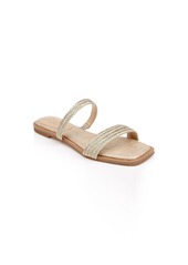 Jewel Badgley Mischka Women's Helena Evening Flat Sandals - Rose Gold Metallic