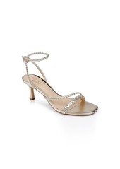 Jewel Badgley Mischka Women's Helia Asymmetrical Evening Sandals - Silver Nappa Leather