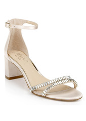 Jewel Badgley Mischka Women's Joanne Block Heel Evening Sandals - Gold Glitter