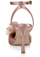 Jewel Badgley Mischka Women's Taylee Ankle Strap Flower Pumps - Blush Satin