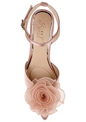 Jewel Badgley Mischka Women's Taylee Ankle Strap Flower Pumps - Blush Satin