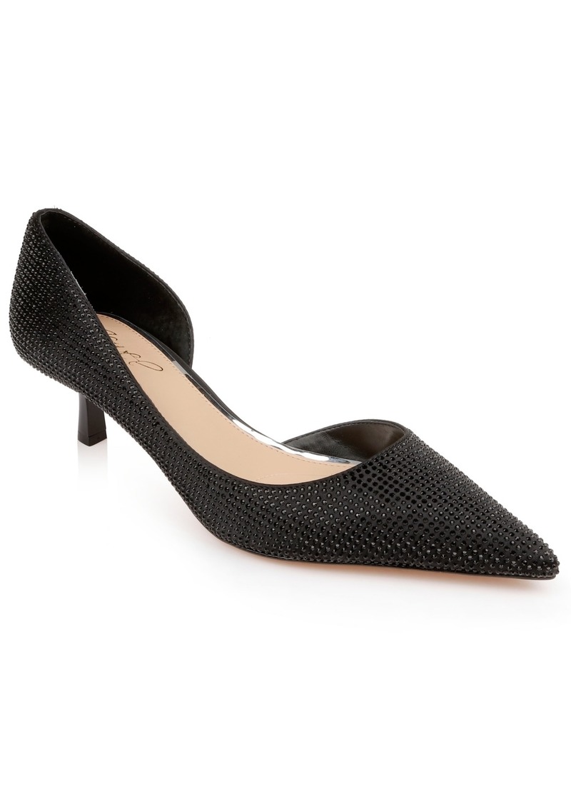 Jewel Badgley Mischka Women's Teegan Pointed Toe Pumps - Black Satin