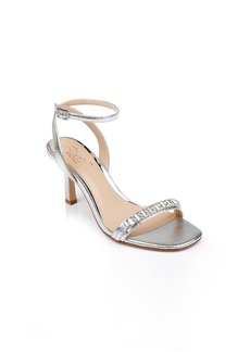 Jewel Badgley Mischka Women's Veronika Ankle Strap Evening Sandals - Silver Texture Metallic