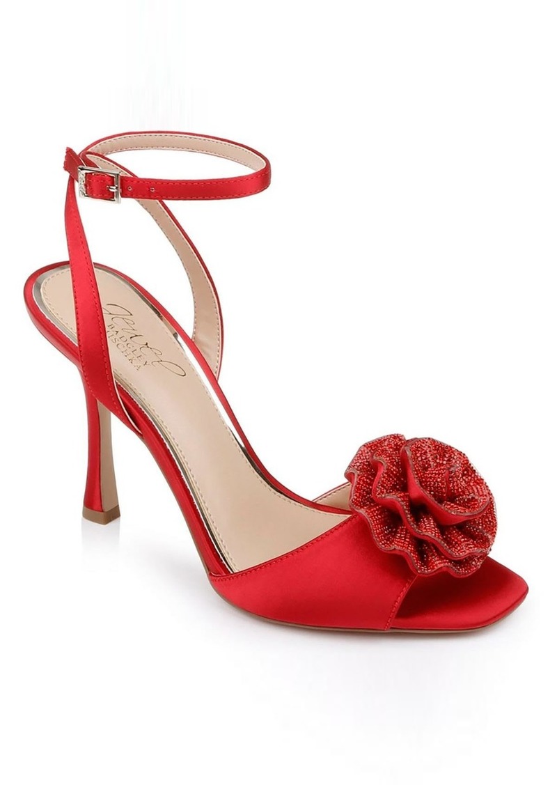 Jewel Badgley Mischka Women's VIDA Heeled Sandal RED Satin