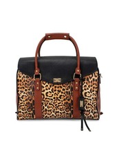 Badgley Mischka Leopard Vegan Leather Weekender Tote