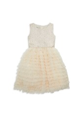 Badgley Mischka Little Girl's Harper Tiered Dress
