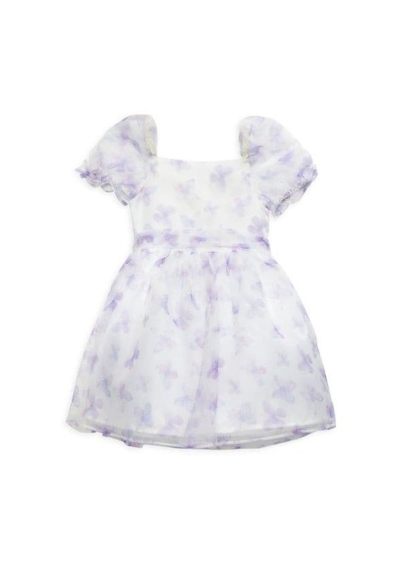 Badgley Mischka Little Girl's Kaylee Butterfly Print Dress