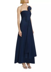 Badgley Mischka Neoprene Bow Gown