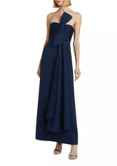 Badgley Mischka Neoprene Bow Gown