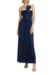 Badgley Mischka Neoprene Bow Gown