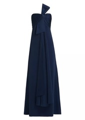 Badgley Mischka Neoprene Bow Gown