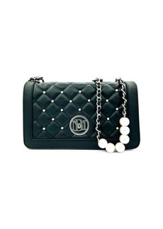 Badgley Mischka Quilted Faux Leather & Faux Pearl Crossbody Bag