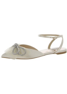 Badgley Mischka Sabina Womens satin Pointed Toe Ballet Flats