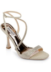 Badgley Mischka Sally Womens Leather Open Toe Heels