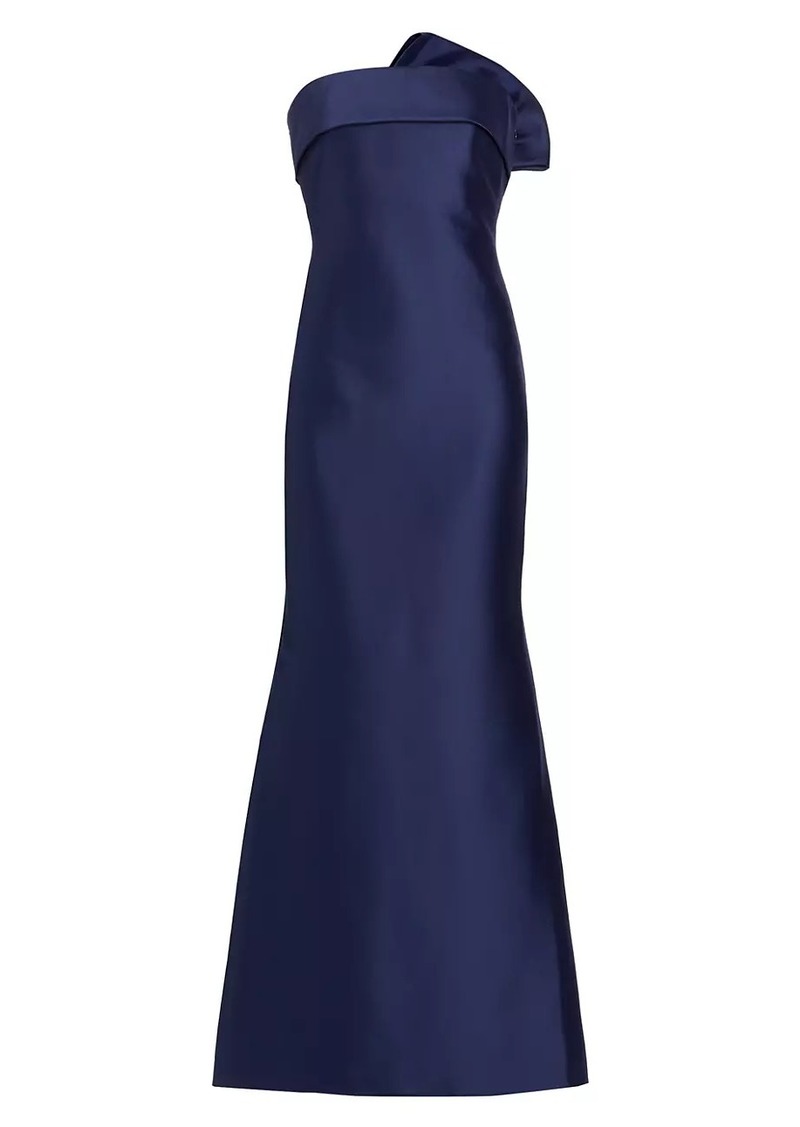 Badgley Mischka Satin Strapless Gown