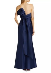 Badgley Mischka Satin Strapless Gown