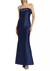 Badgley Mischka Satin Strapless Gown