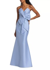 Badgley Mischka Strapless Bow Gown