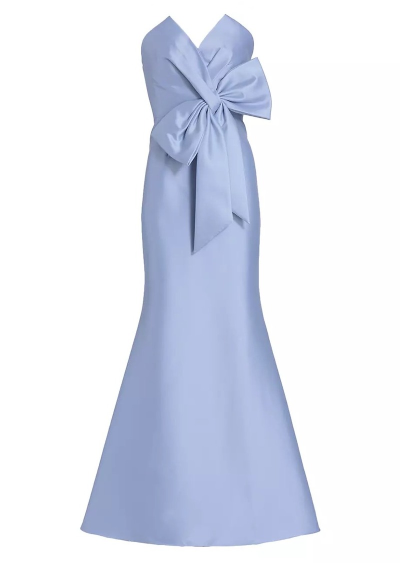 Badgley Mischka Strapless Bow Gown