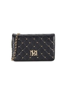 Badgley Mischka Studded Diamond-Quilted Crossbody Bag