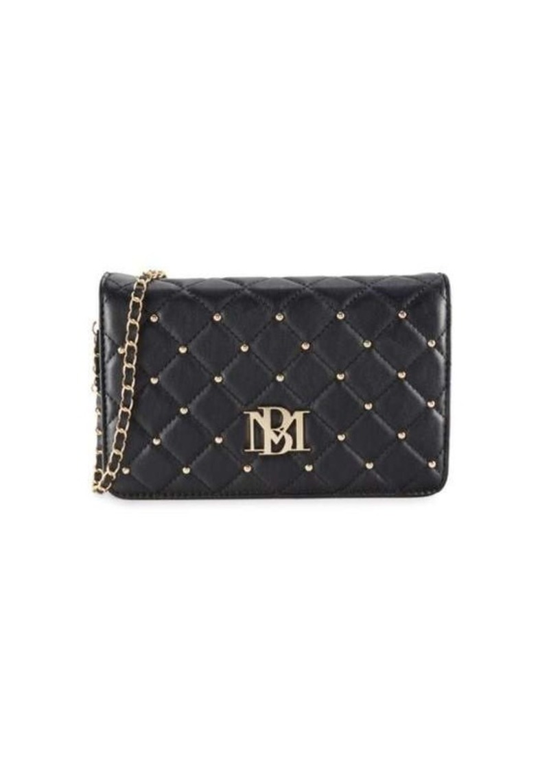 Badgley Mischka Studded Diamond-Quilted Crossbody Bag