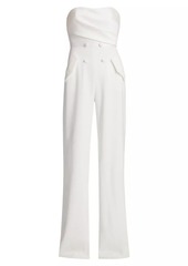 Badgley Mischka Tuxedo Strapless Jumpsuit