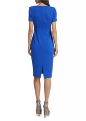 Badgley Mischka V-Neck Sheath Dress