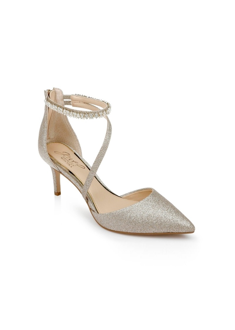 Badgley Mischka Women's Alaia Asymmetrical Evening Pumps - Gold Glitter