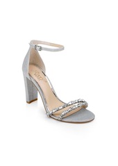 Badgley Mischka Women's Alia Block Heel Evening Sandals - Rose Gold Glitter