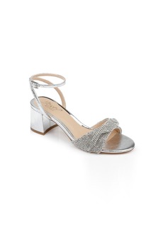Badgley Mischka Women's Ansley Block Heel Evening Sandals - Silver Metallic