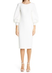 Badgley Mischka Collection Bubble Sleeve Scuba Cocktail Dress in Light Ivory at Nordstrom