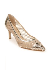Jewel Badgley Mischka Floria Crystal Embellished Pump (Women0 in Light Gold Faux Leather at Nordstrom