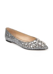 Jewel Badgley Mischka Ulanni Embellished Pointed Toe Glitter Flat