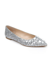 Women's Jewel Badgley Mischka Ulanni Embellished Pointed Toe Glitter Flat