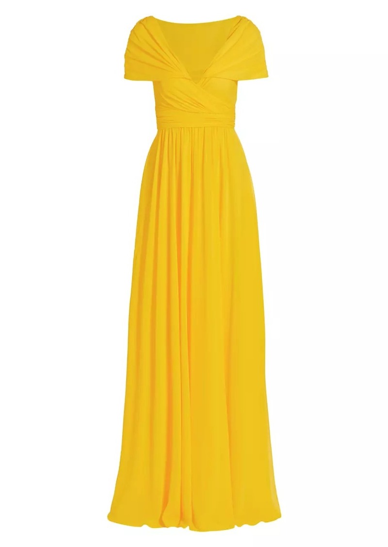 Badgley Mischka Wrap Georgette Gown