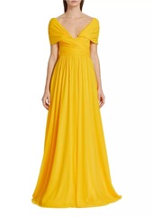 Badgley Mischka Wrap Georgette Gown