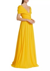 Badgley Mischka Wrap Georgette Gown