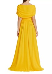 Badgley Mischka Wrap Georgette Gown