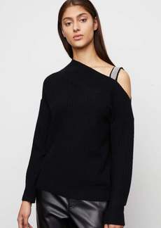 Bailey 44 Kiara Ribbed Asymmetrical Sweater in Black