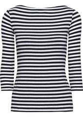 Bailey 44 Woman Succulent Lace-up Striped Stretch-jersey Top Midnight Blue