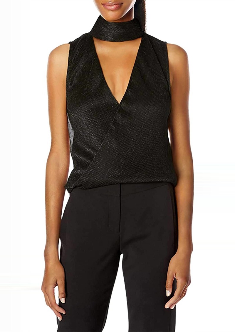 Bailey 44 Blair Crossover Top In Metallic Black