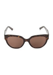 Balenciaga 55MM Tortoise Shell Cat Eye Sunglasses