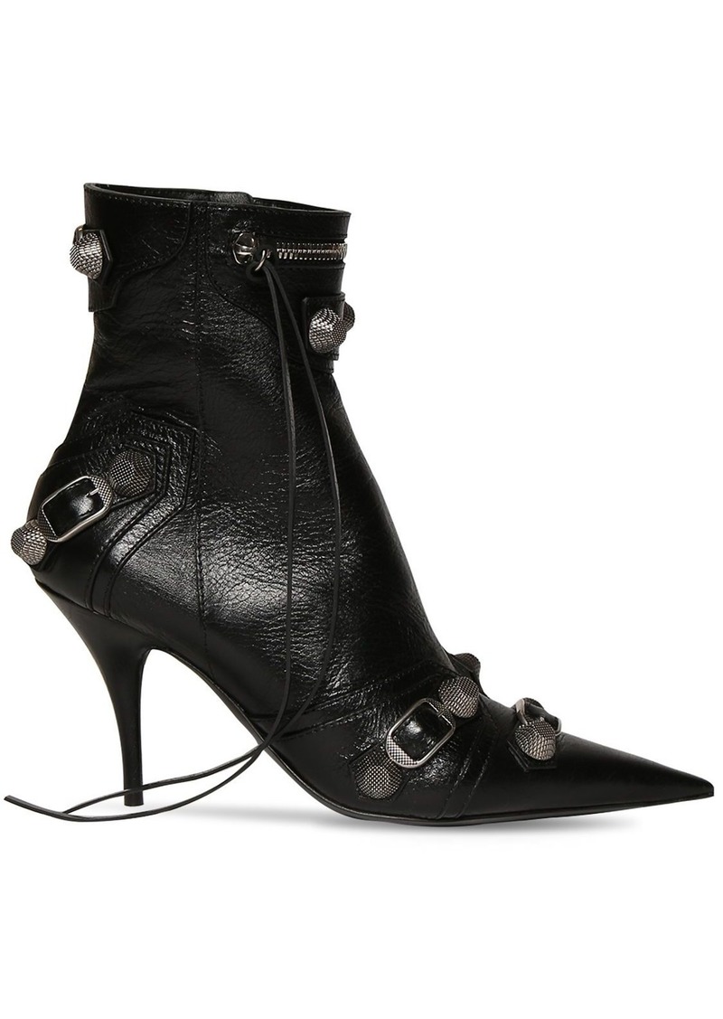 Balenciaga 90mm Cagole Leather Ankle Boots