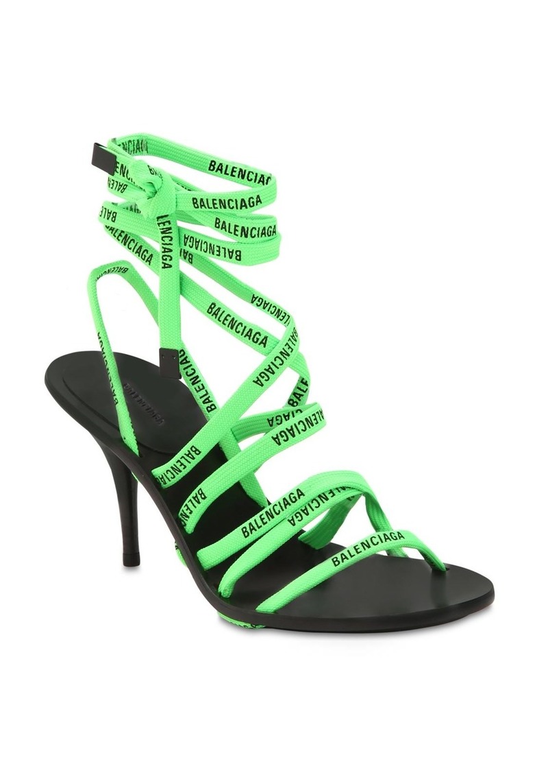 balenciaga green lace heels