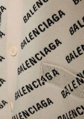 Balenciaga All-over Logo Cotton Blend Cardigan